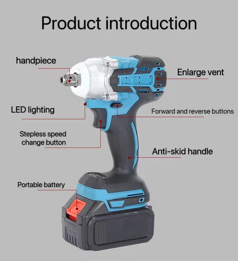 Customized 21V Cordless Impact Wrench High Torque Impact Power Wrench