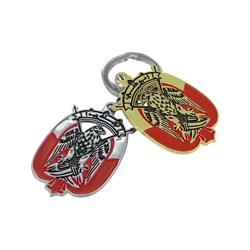 Car keychain Abu Dhabi UAE Falcon badge double-sided logo metal car keychain keychain souvenir gift