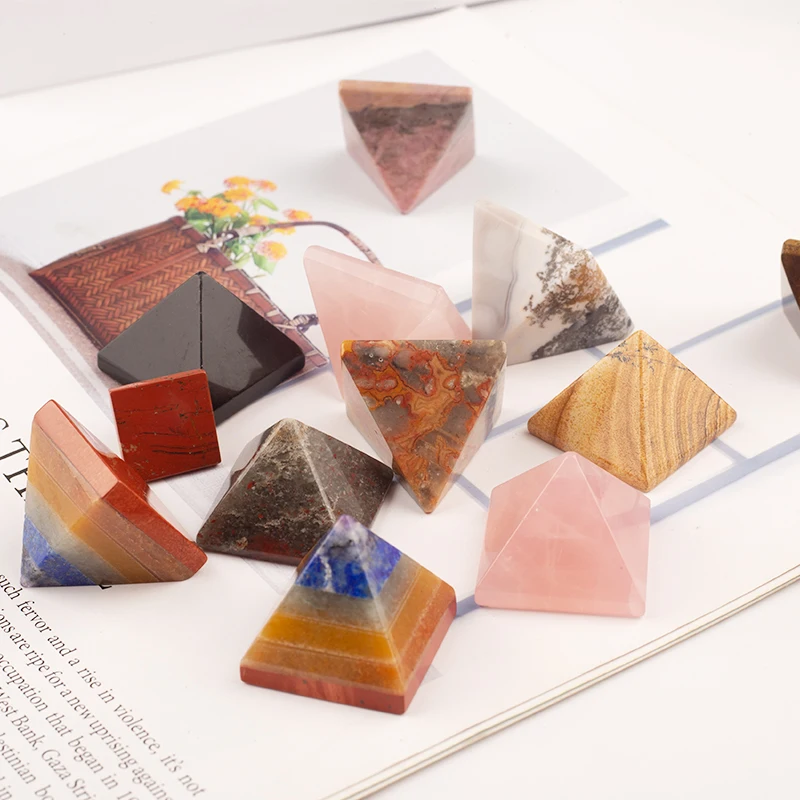 High quality natural crystal hand carved pyramids home decorations pyramid amethyst peridot healing crystal
