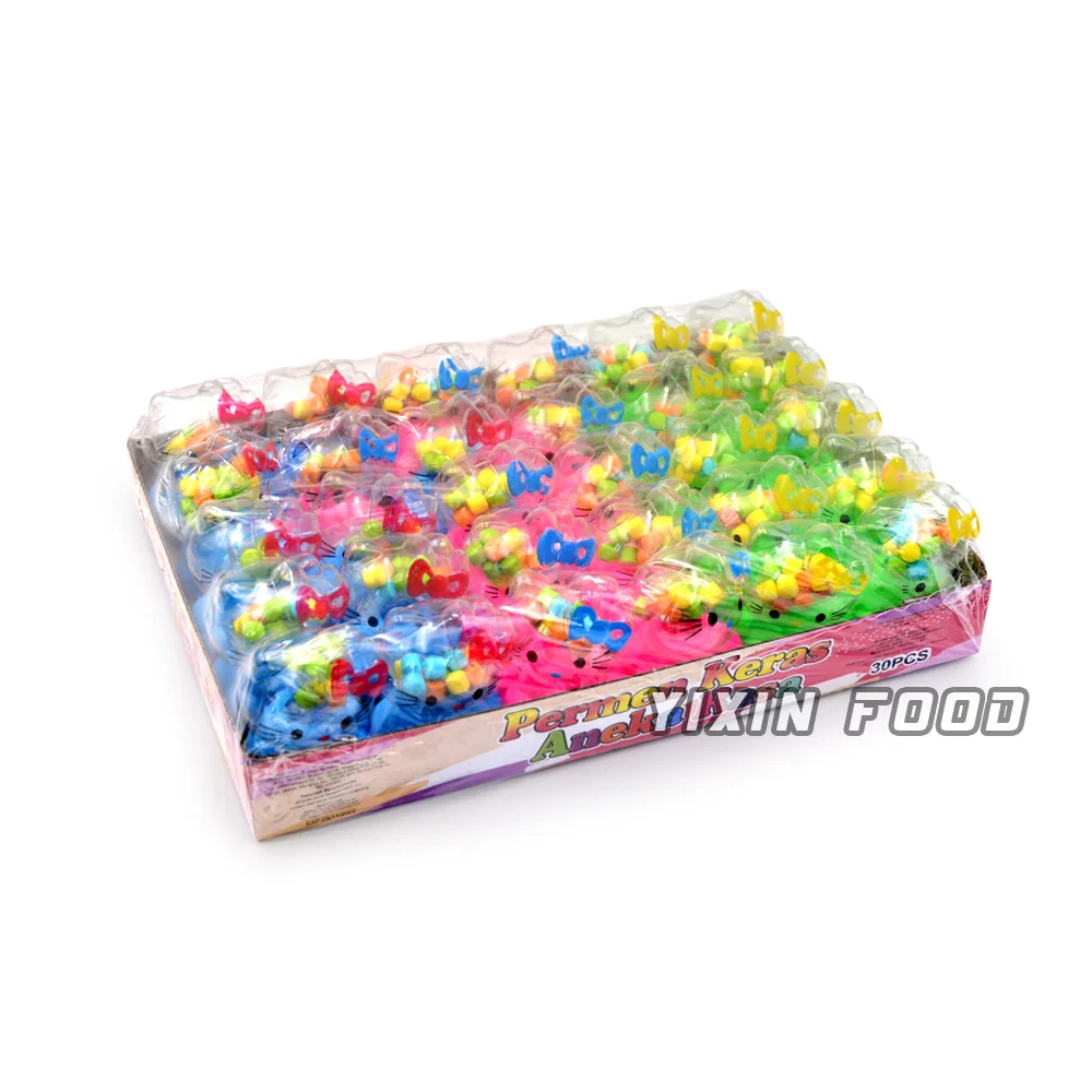Wholesale hot selling fruit hard candy cat shaped toy candy