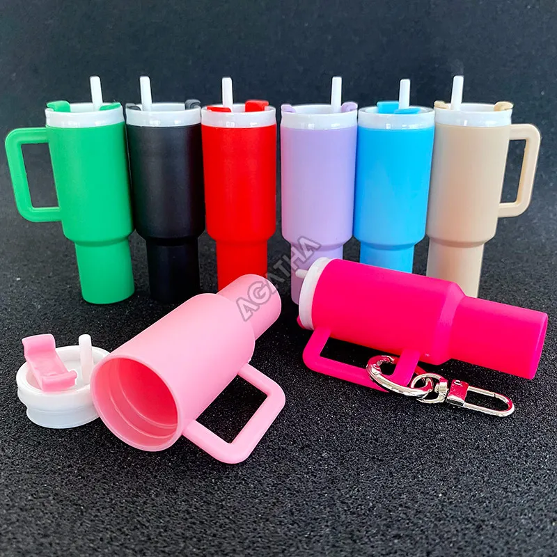 2024 backpack bottle bag key chain accessories cute miniature chapstick holder charm bar stash tumbler mini stanley cup keychain