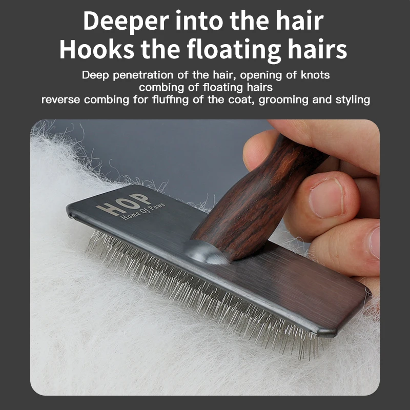 Ebony wood dog cat detangle slicker brush remove dog hairs pet comb for pets