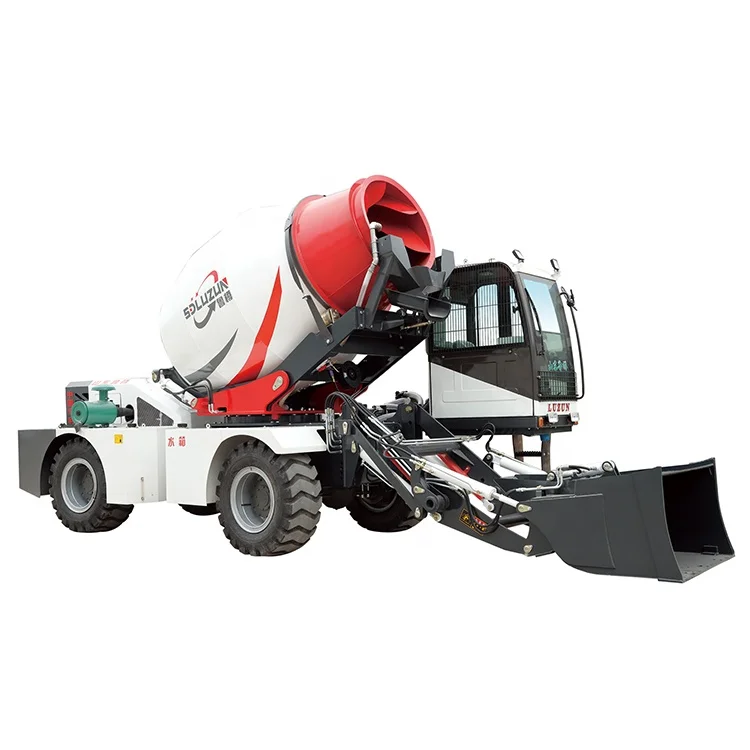 LUZUN manufacturer Official 3.5m3 Self Loading Mobile Concrete Mixer Machine Automatic Truck Concrete Mixer