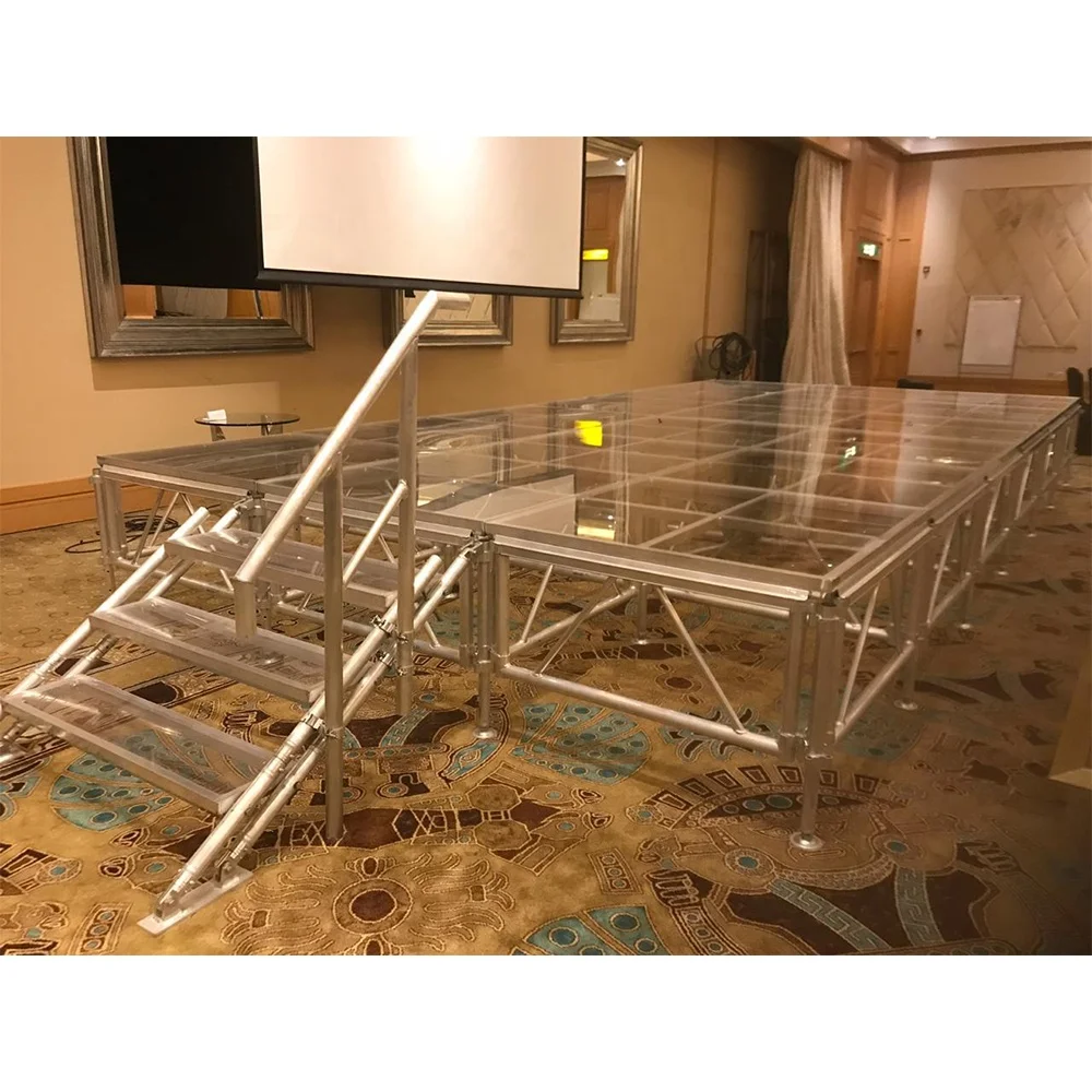 Hot Sale White Transparent Acrylic Wedding Swimming Glass Stage Platform For Sale (1600545749969)