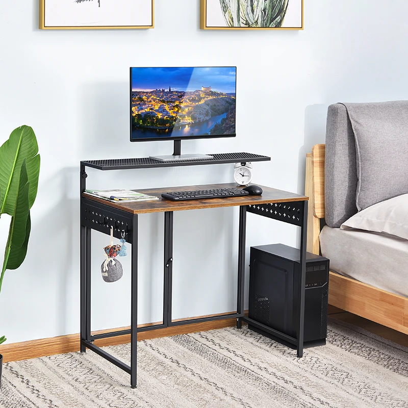 WIREKING MDF Table Steel Frame Foldable Office Computer Desk Modern Student Table Office Equipment