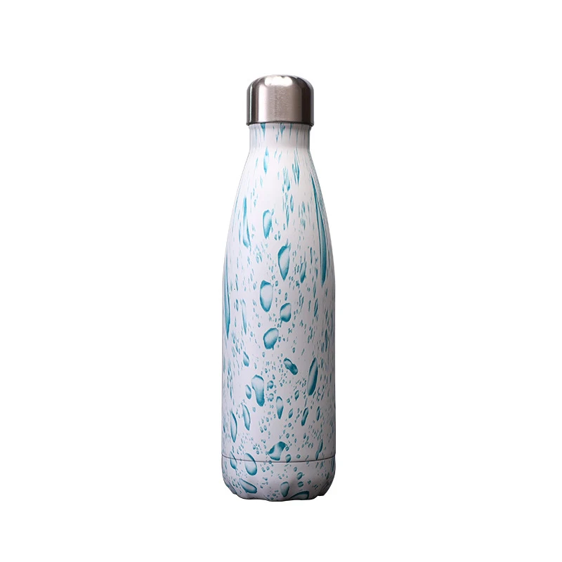 Customized Logo 500ml Double Wall Vacuum Water Bottle 17oz Bpa Free Stainless Steel Insulated Cola Shaped Bottles For Gym Sports
