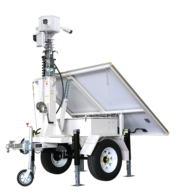 Mobile Surveillance System Outdoor Solar CCTV Camera Trailer