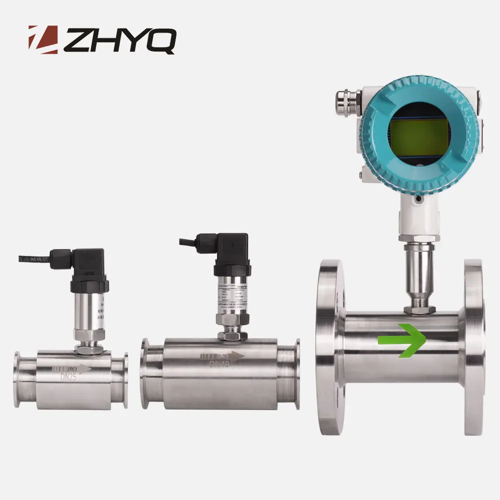 stainless steel reusable pulse dn25 dn40 clamp natural gas turbine flow meter hydrogen flowmeter