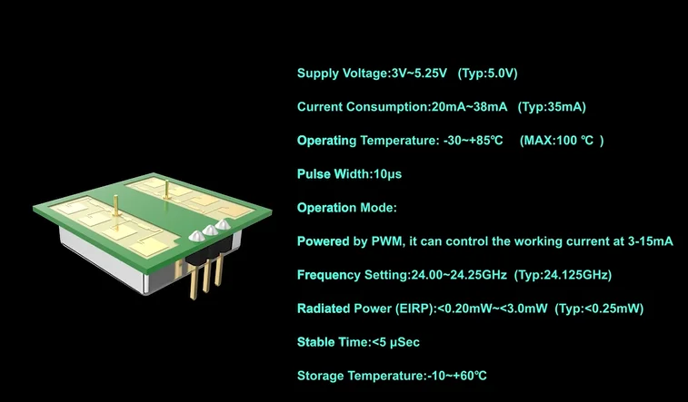 Pdlux PD-V21 Human Body 24ghz Sensor Cdm324 Radar Sensor Induction Switch CW Microwave Body Sensor Modules