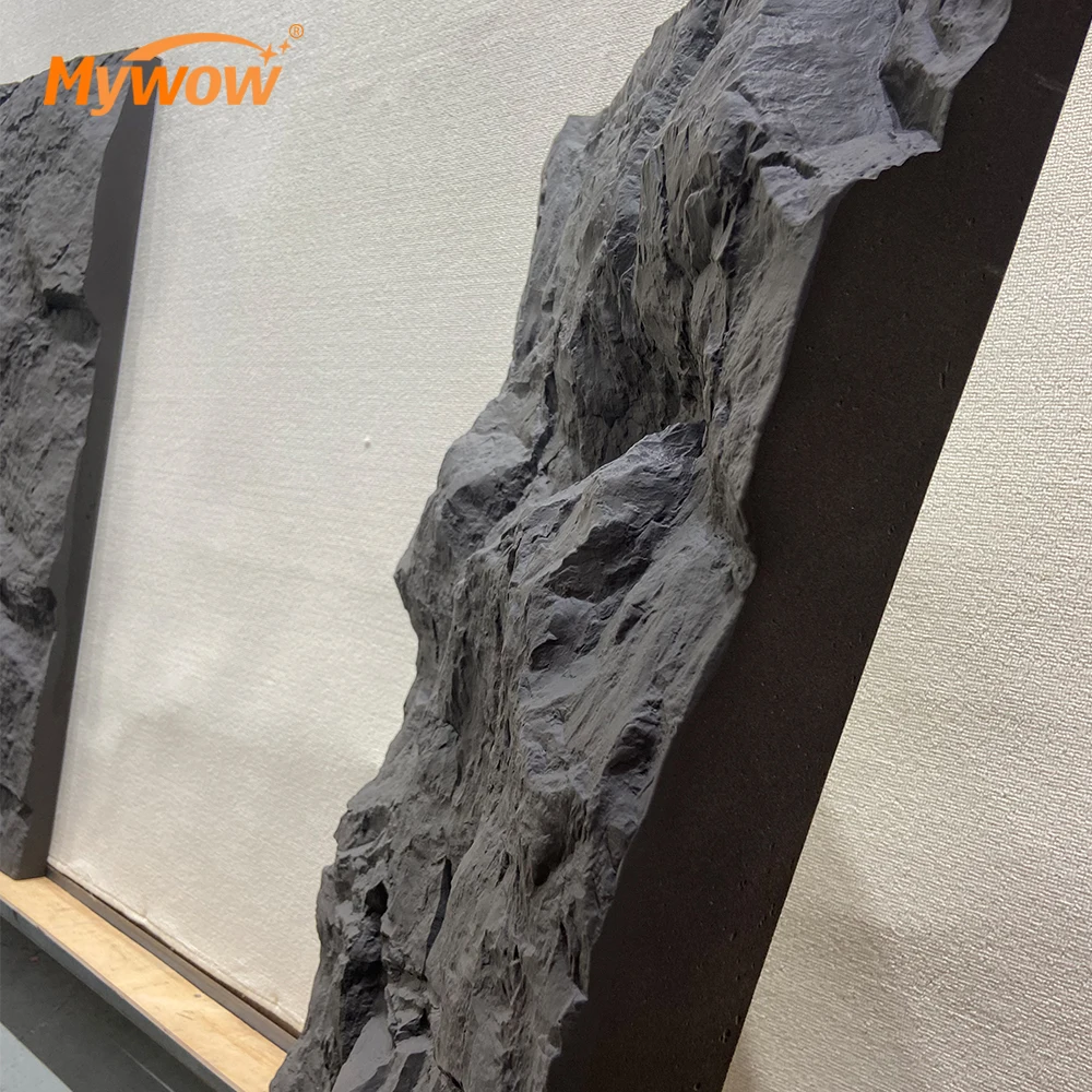 Mountain Stone PU Faux Artificial Stone Outdoor Indoor Decorative Wall Panel polyurethane PU Stone Panel