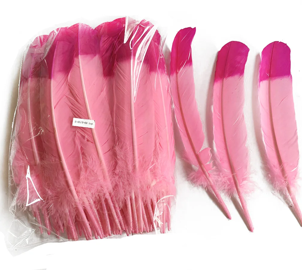 Крашеное Розовое перо индейки для рукоделия головной убор шляпа косплея аксессуар карнавальной вечеринки Свадебный домашний Цветочный декор