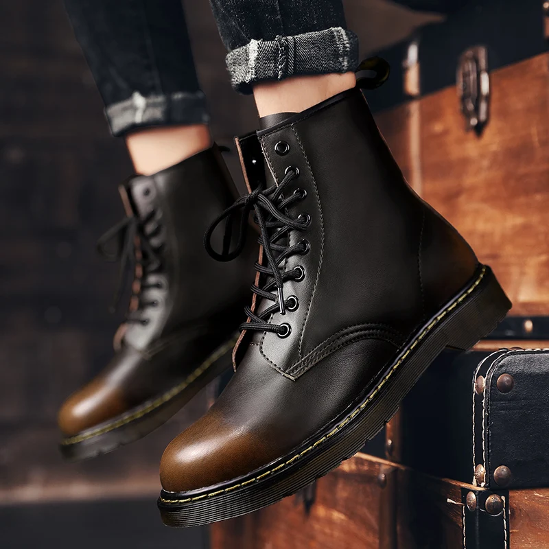 Cheap  Factory Price Fashion Design Winter Men Boots Leather Casual Boots