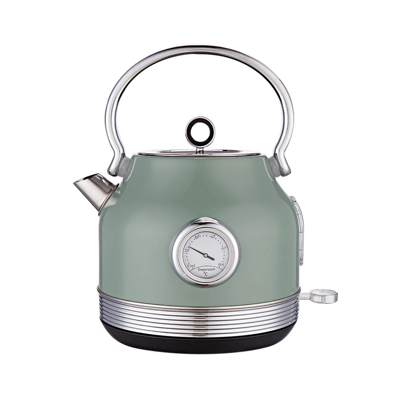 
High quality retro rose green and pink color big capacity 1.7L elegance kettle Family use Stainless steel Dry boil protection 