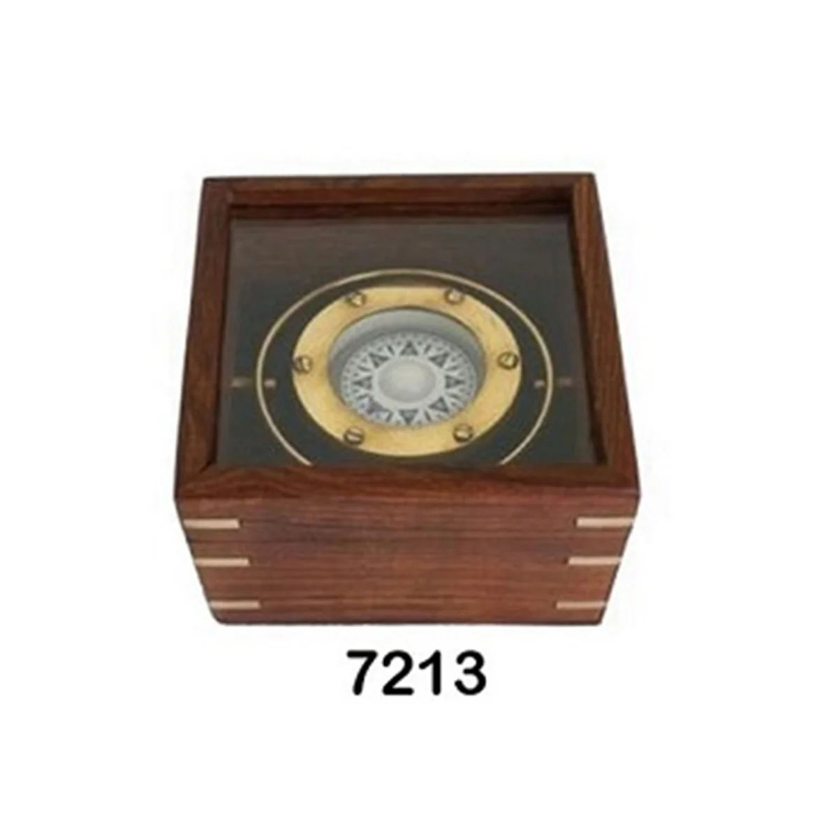 Manufacturer Of Gimble Compass In Wooden Box Vintage Reproduction Brass compasses for survey and decor
