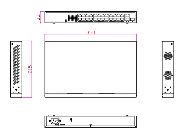HZGWS New Series 24 Ports POE Switch supports non-standard 24V POE+ 10M/250m long distance
