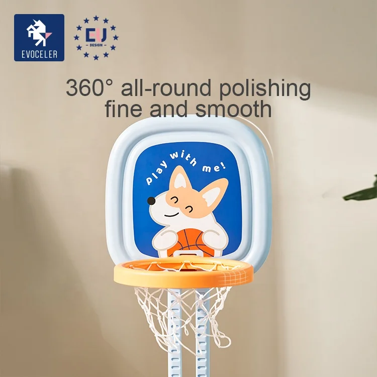
EVOCELER 1-8 Years Corgi IP Kids basketball hoops Stable Mini Adjustable Indoor Sports Toy Basketball Hoop For Toddlers 