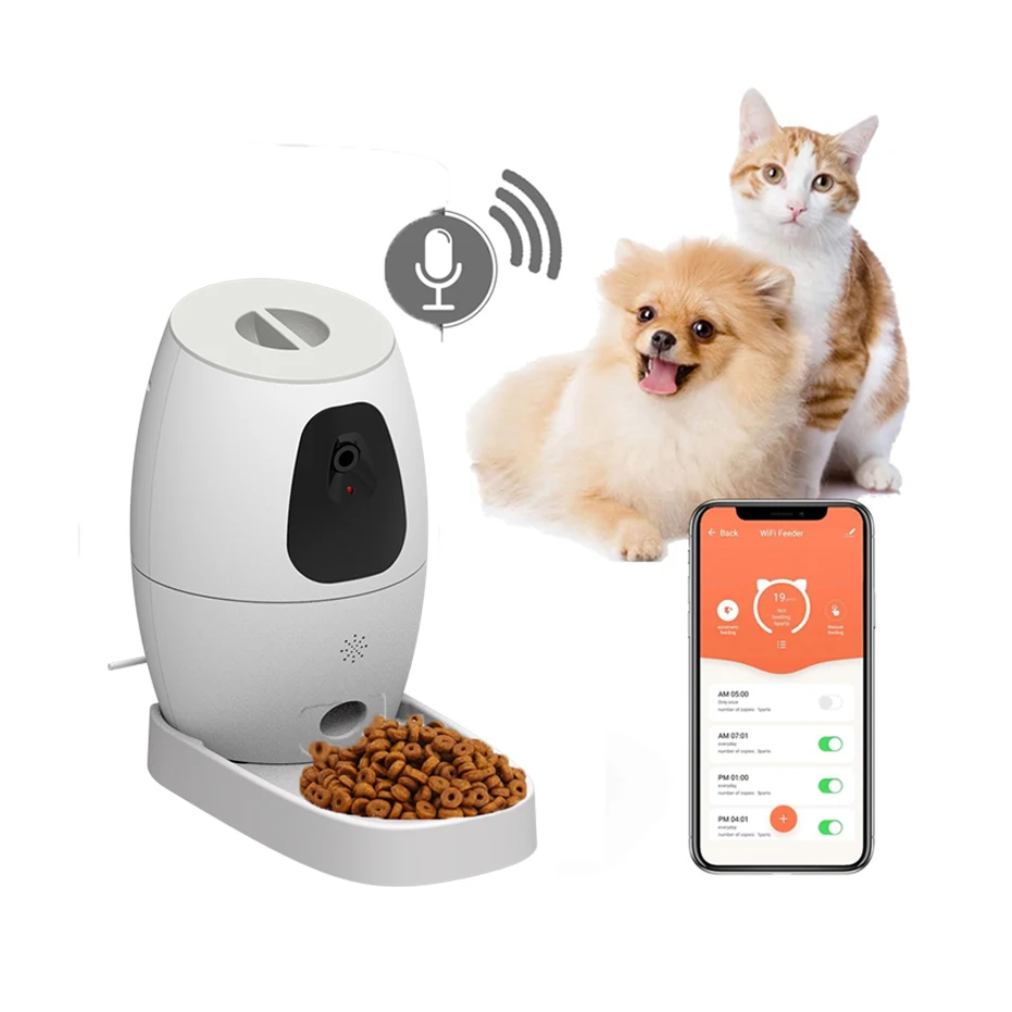 Pet Camera with Interactive Laser Game App Monitor WiFi Enabled 2-Way Audio Night Vision Sound Motion Alert Cat Auto Feeder