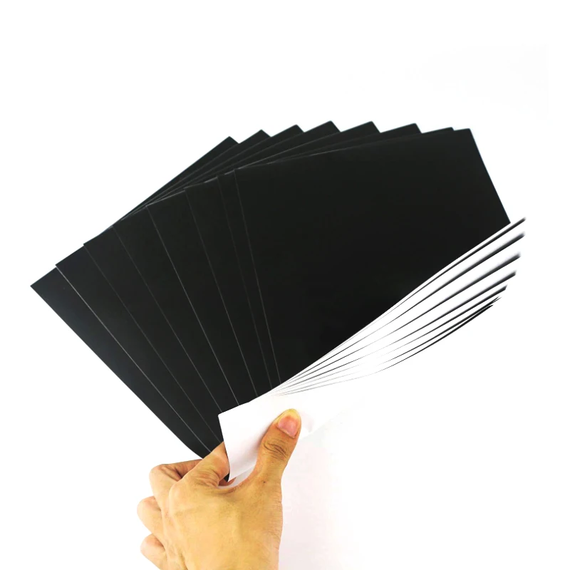 Custom Blank adhesive Sticker Removeable Writeable black A4 paper Label Sticker sheet