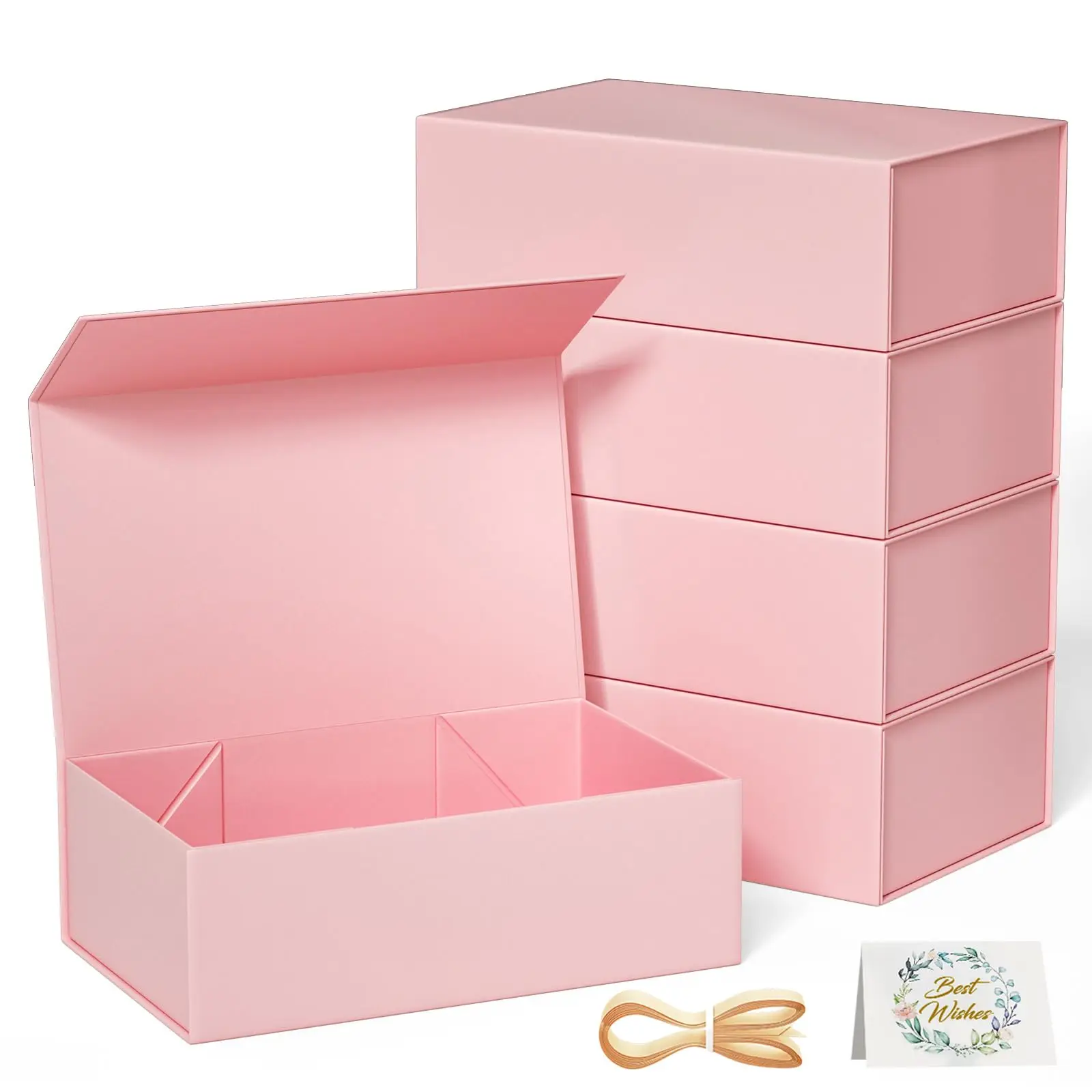 New Fashion Luxury High Quality Flower Gift Packing Paper Bag Rose Fold Handle Flower Bouquet Box