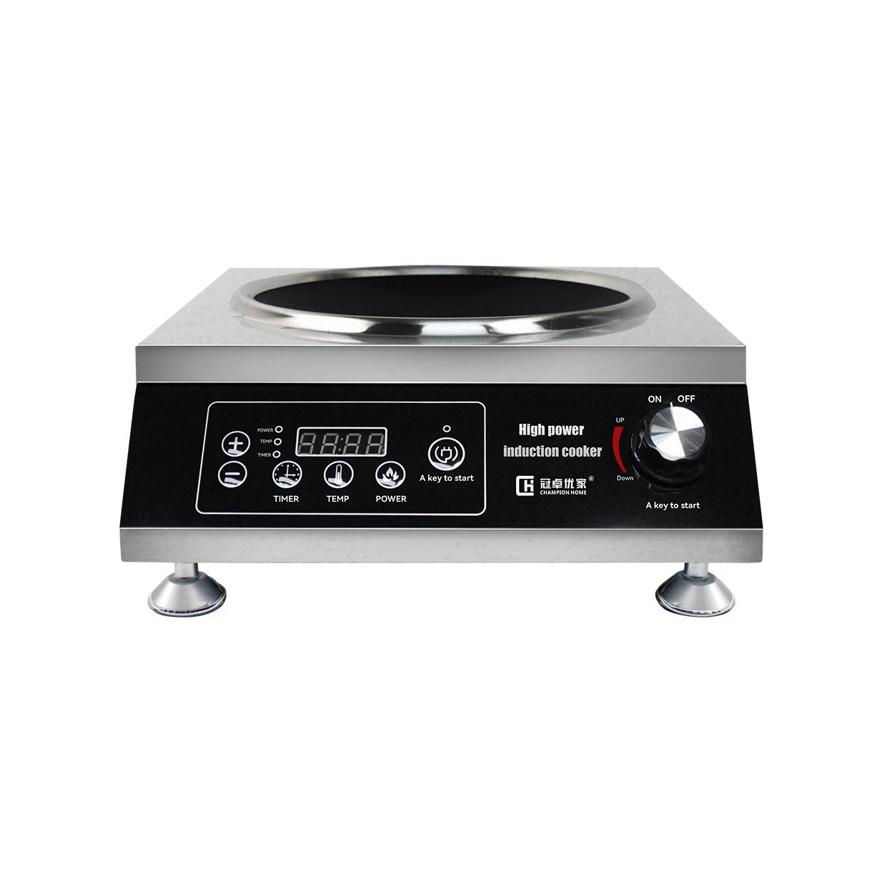 Электрическая индукционная плита на солнечной батарее 220 В, коммерческая электрическая плита 8000 Вт с ручкой управления