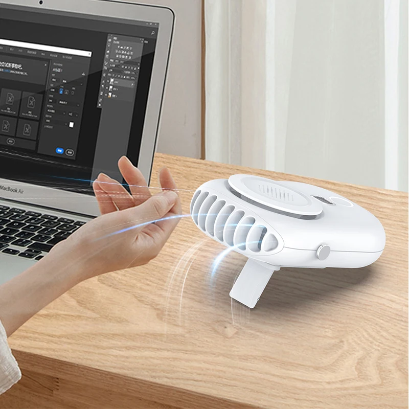 Japan Rakuten Market Outdoor Desktop Aroma Tablet Portable & Wearable Fan Hanging USB Rechargeable Mini Portable Neck Fan