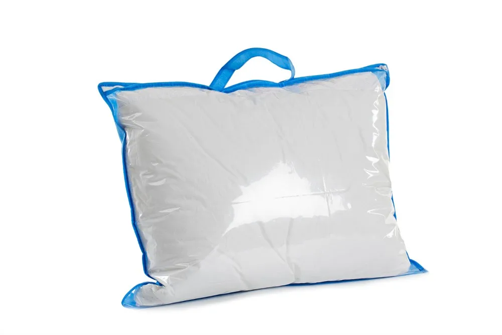 Black nylon handle clear quilt vinyl zippered storage bag