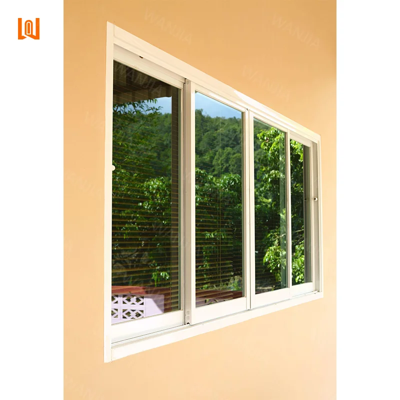 Energy Efficient Residential Replacement Windows Plastic Vinyl Double Glazed Windows European Design Sliding Windows