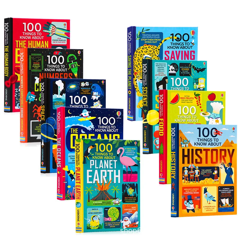 Wholesale 9 books/set usborne books children 100 things to know books for children