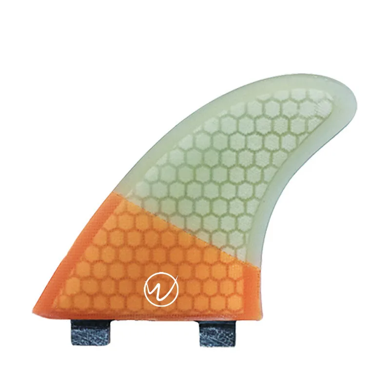 2023 popular design Fiberglass Honeycomb design Surfboard Fins FC Surf Fins OEM Half-Carbon Tri Fin Set Twin Tab