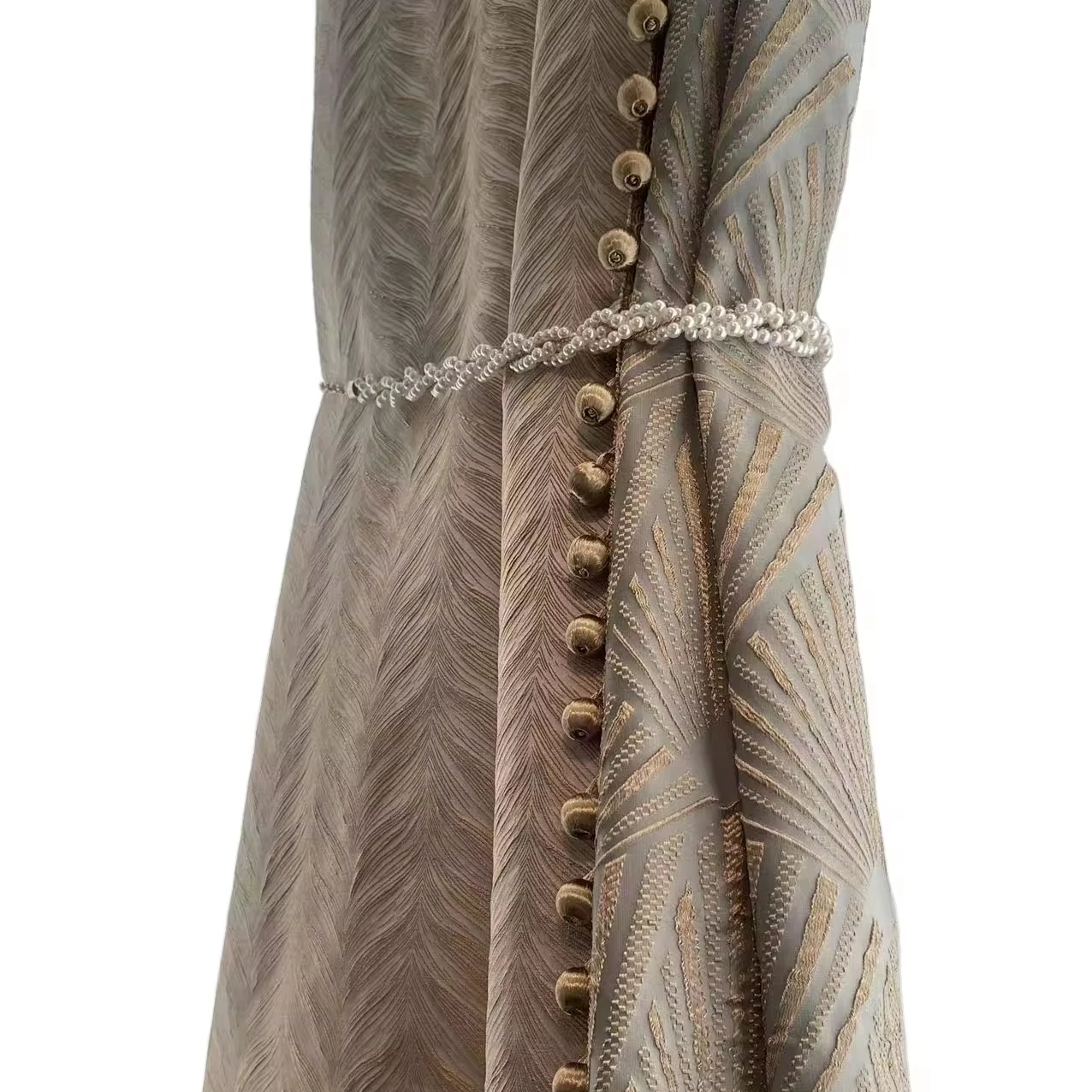 Court style luxurious embroidered fabric High quality curtain jacquard fabric Geometric texture fabric