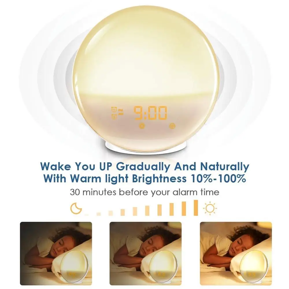 Sunrise Alarm Clock, Upgrade Smart Wake Up Light compatible with Alexa/Echo/Google