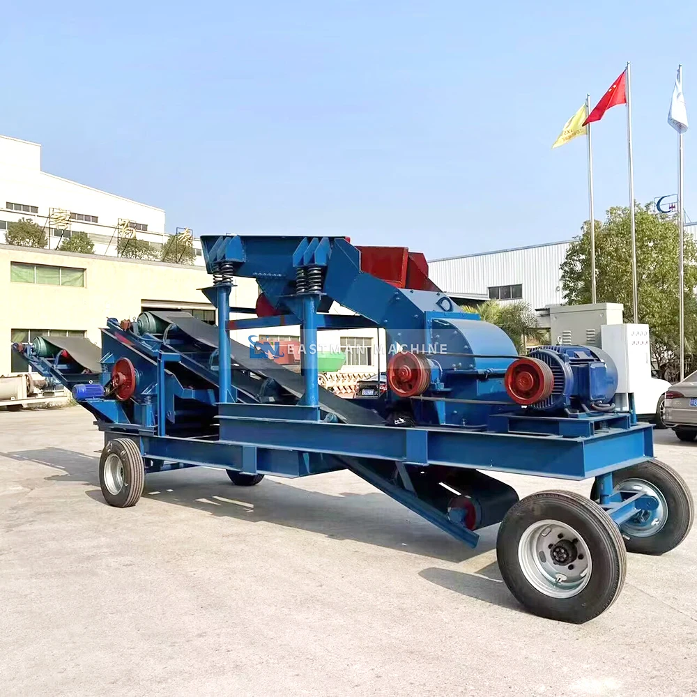 Mini Stone Mobile Jaw Crusher With Belt Conveyor Primary Stone Crusher Machine