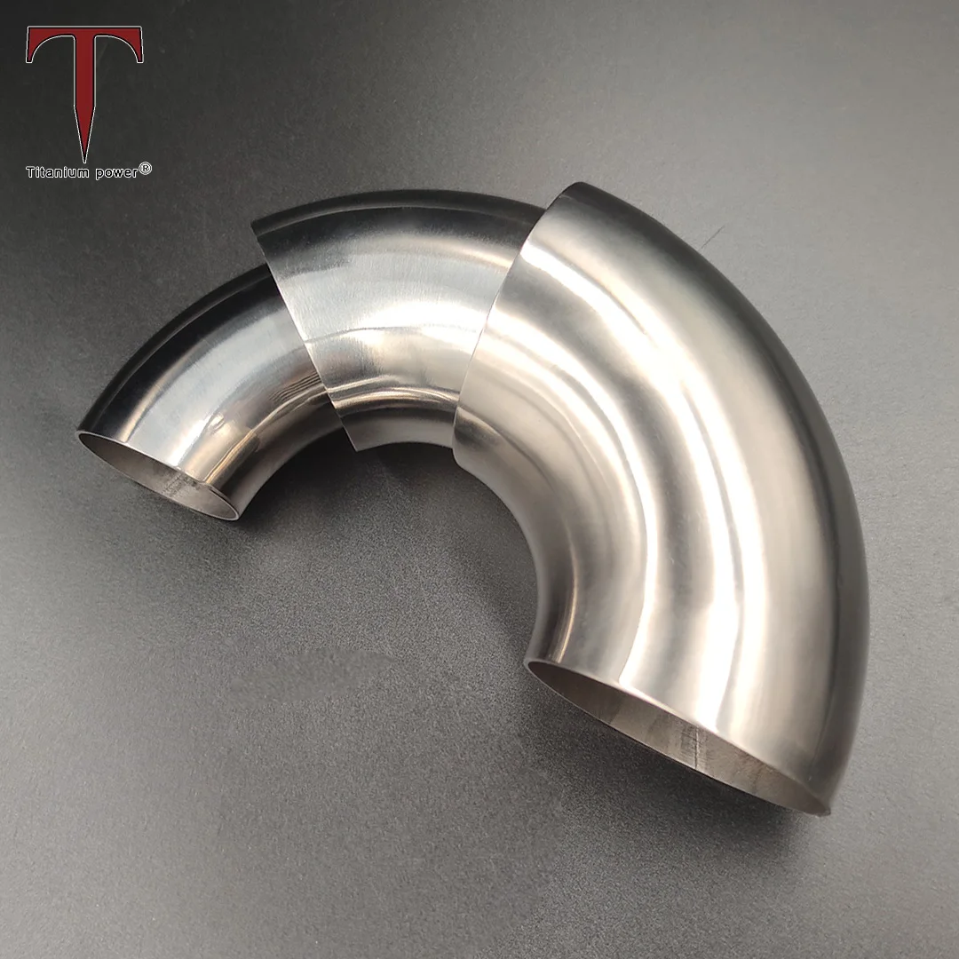 Tanium Customizable 1.0mm Curved Tube 1.2mm Bend Pipe 45/90degrees Titanium Elbow Welding Pipe Sleeves Fittings for Cars