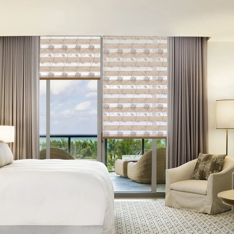 Automatic Electric Blackout Zebra Blinds Manual Window