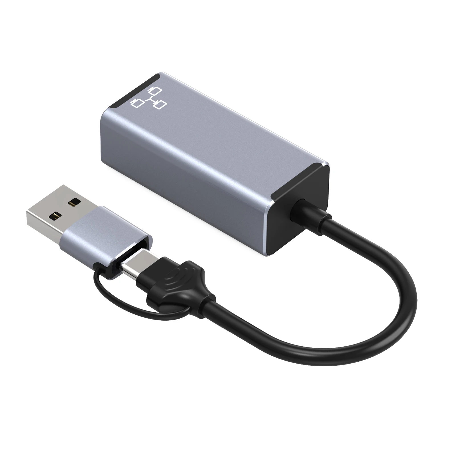 100M/Gigabit 2 в 1 разъем может USB-C и USB к Ethernet адаптер для