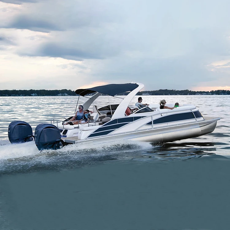 KinOcean Luxury Fencing Aluminum Tubes Pontoon Boats With Motor Option For Sale