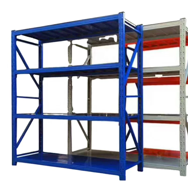 Middle duty warehouse rack tier shelving unit metal plate shelf 4 tiers shelving store storage equipment racking