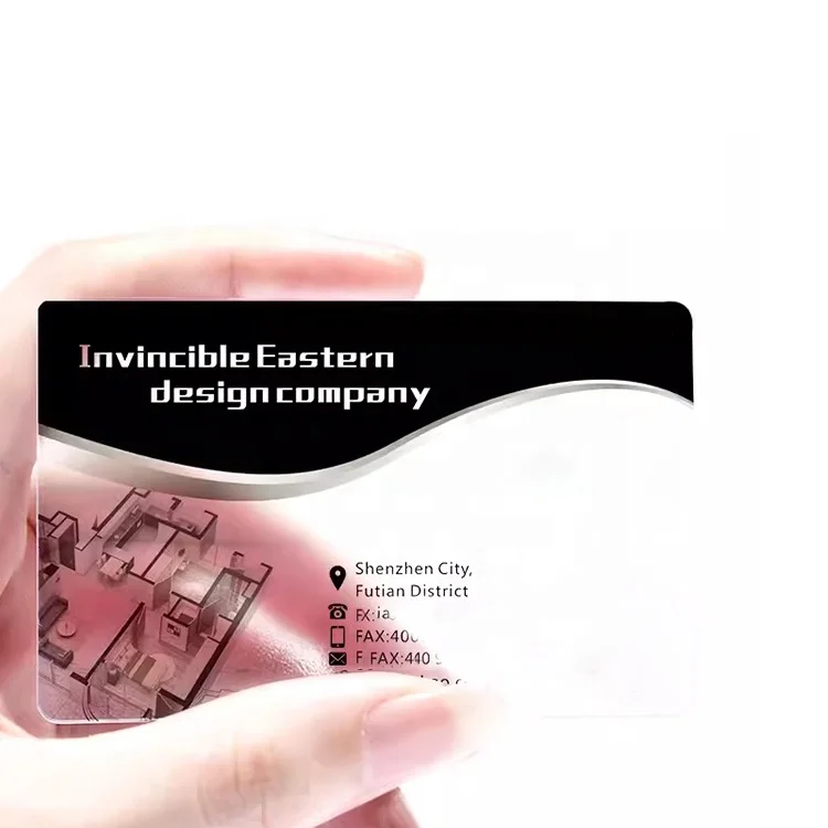 Manufacturer Wholesale Custom Pvc Plastic Business Card Printing Free Design Transparent Plastic Business Cards With logo