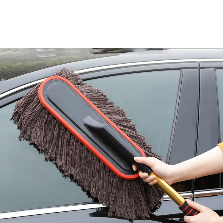 Factory Telescopic Handle Dust Removal Car Cotton Washing Brush Soft Car Cleaning Brush/ Cotton Thread Wax Mop