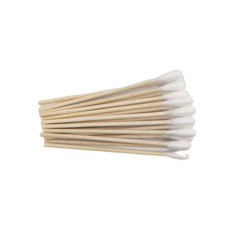 100% Pure Cotton Sterile Medical Single Tip 10cm Applicators Wooden Stick Cotton Swabs