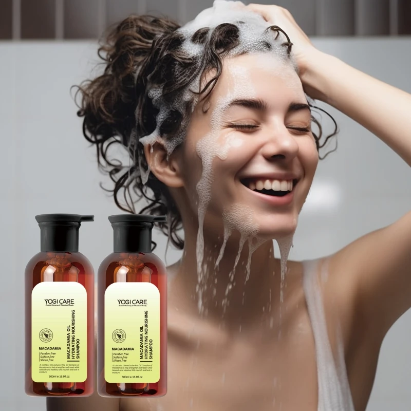 YOGI CARE 500ml Daily Moisturizing Shampoo Macadamia Oil Sulfate Free Herbal Hair Shampoo for Dry Hair