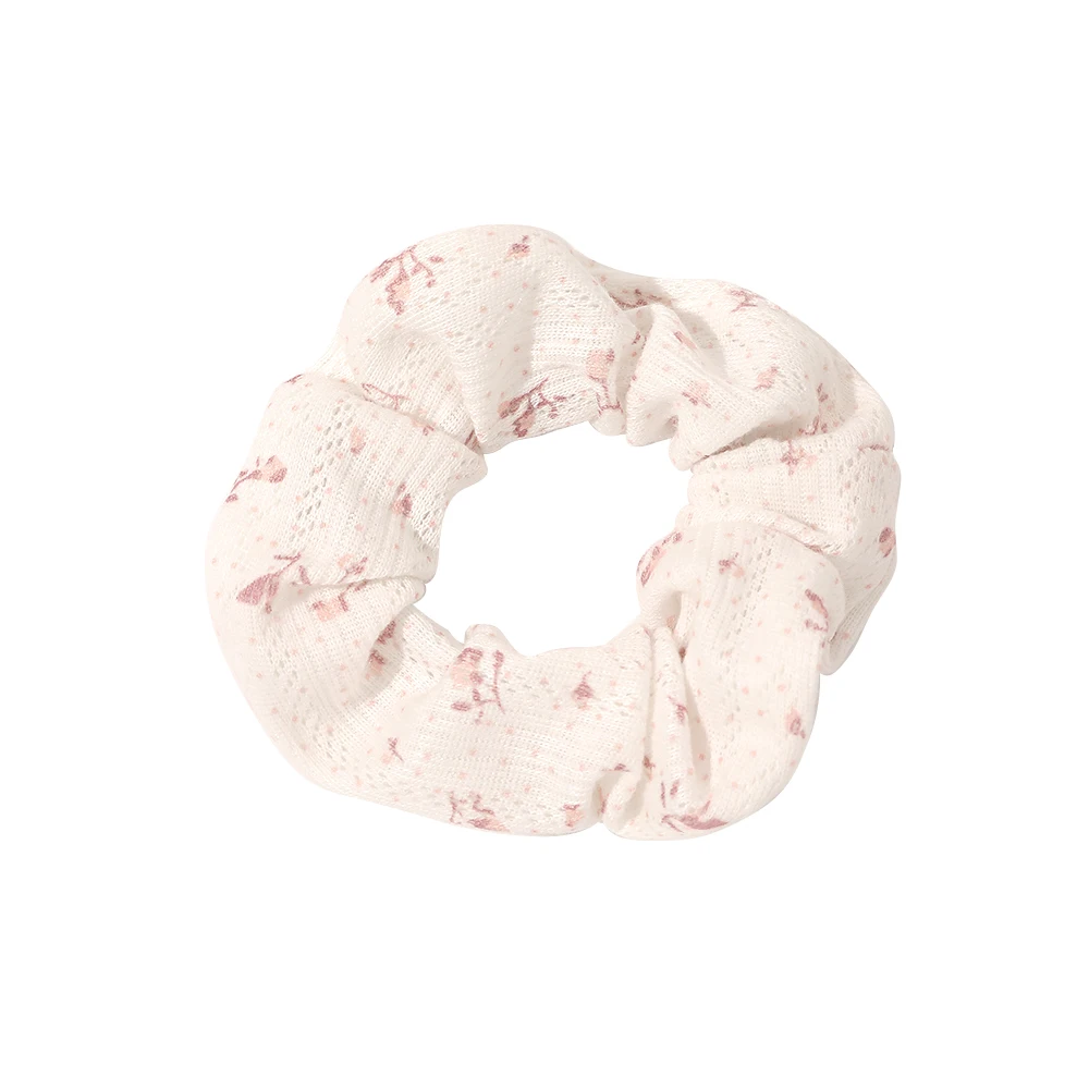 Korean Knitted Cotton Large Intestine Hair Circle Lovely Fresh Fairy Ball Head Flower Hair Scrunchies