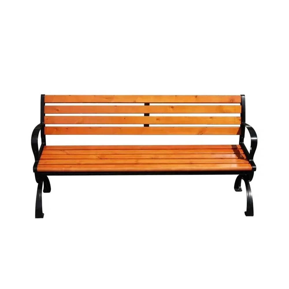 Wooden Garden Bench Waterproof Sun Protection Park Chair Bench Cast Iron/aluminum Wood Durable Factory Cost-effective Outdoor