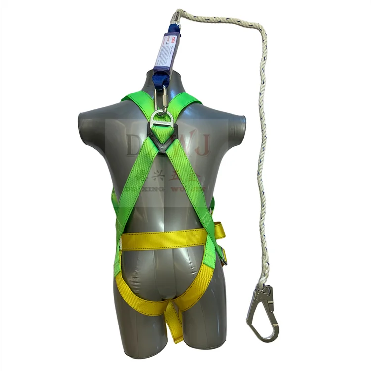 Adjustable Mountain Climbing Full Body Harness Tactical Belt Climbing Harness with Lanyards and Big Hooks Safety Belt