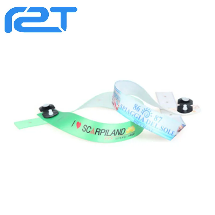 Waterproof RFID Woven Event Wristbands 13.56mhz  Classic 1K NFC NTAG 213 Fabric Bracelets Wristbands