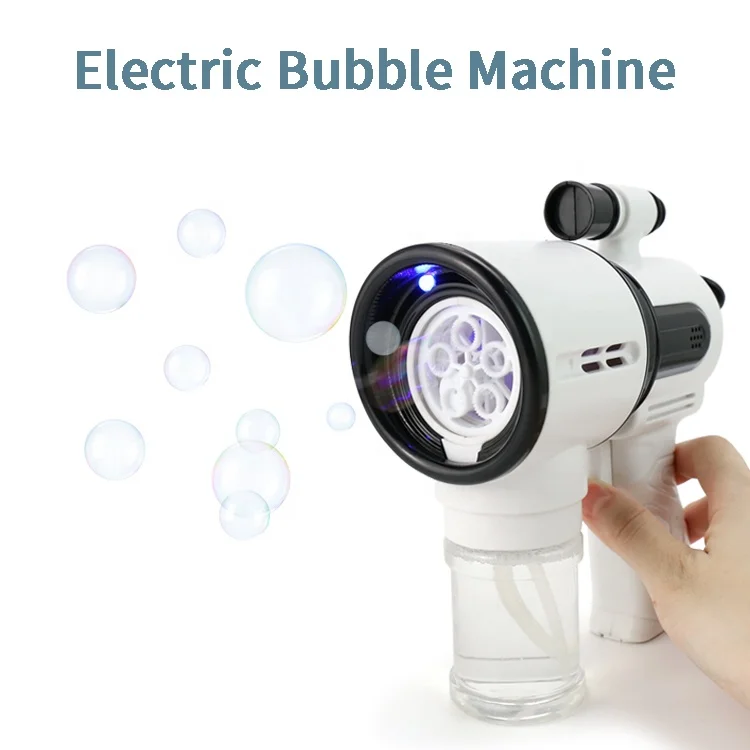 
Electric Musical Flashing Led Light Bubble Blower Machine Bubble Gun for Kids 