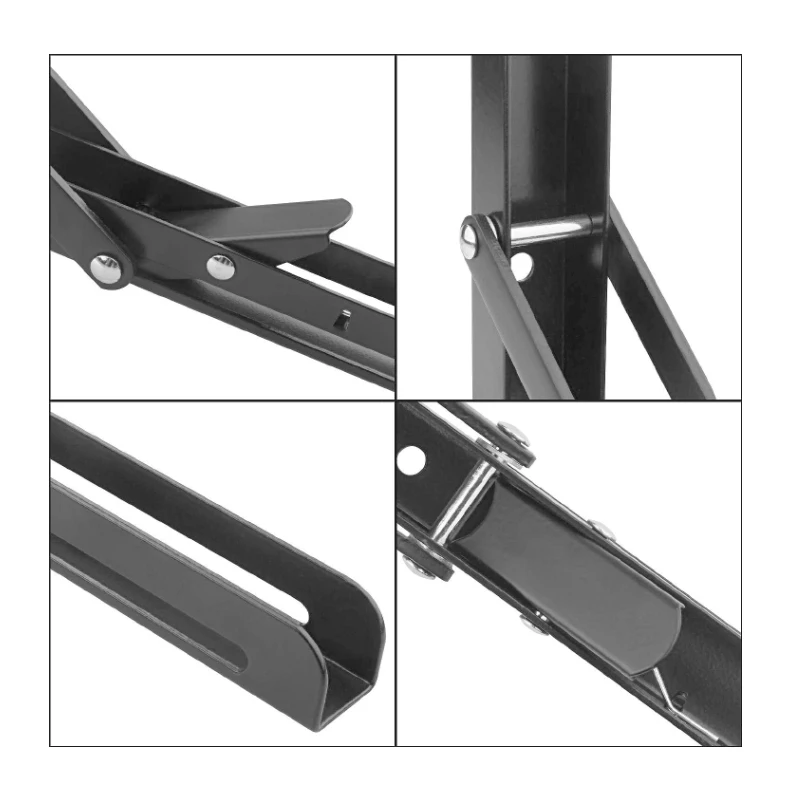 20.059 Furniture Hardware Heavy Duty Hidden Wall Mounted Folding Shelf Brackets Metal Triangle Shelf Brackets for Space Saving