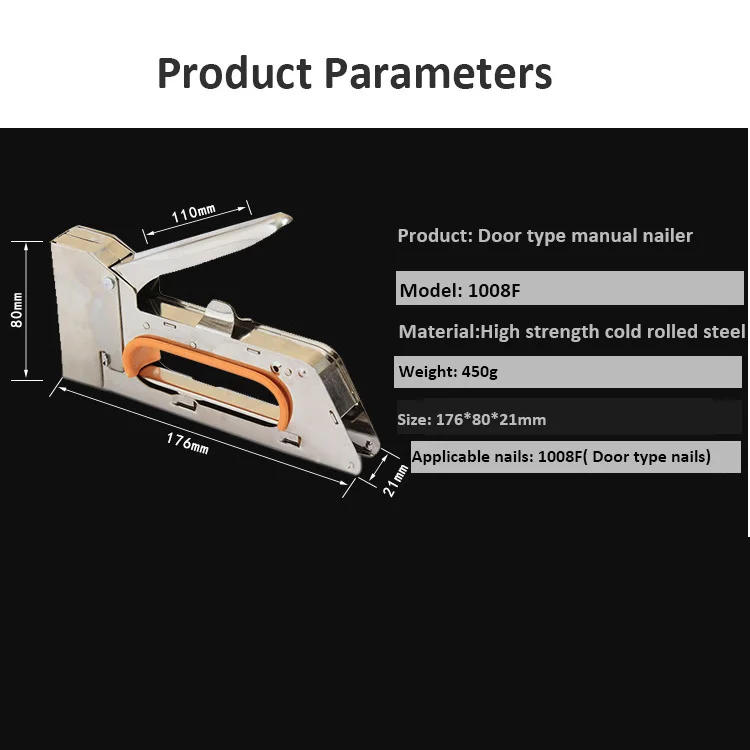Household Hand Tool 1008F Manual Stapler Gun Bord nail gun
