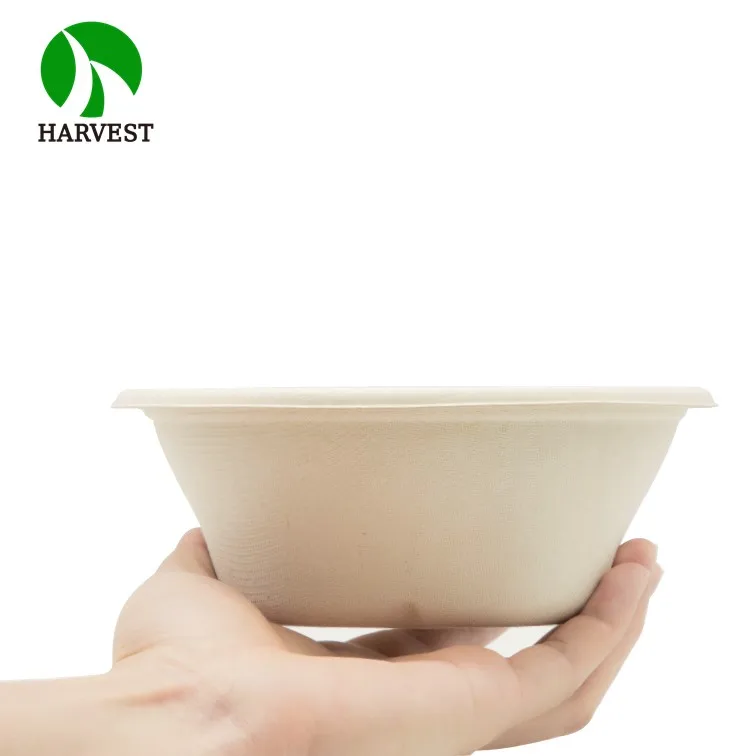 750 ml Leakproof Greaseproof Natural Natural Disposable Bagasse wheat straw durable disposable eco friendly bowls