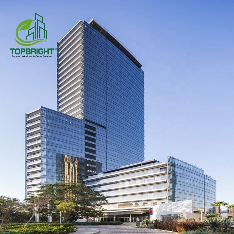 Construction curtain wall building aluminum frame exterior insulated glass curtain wall system